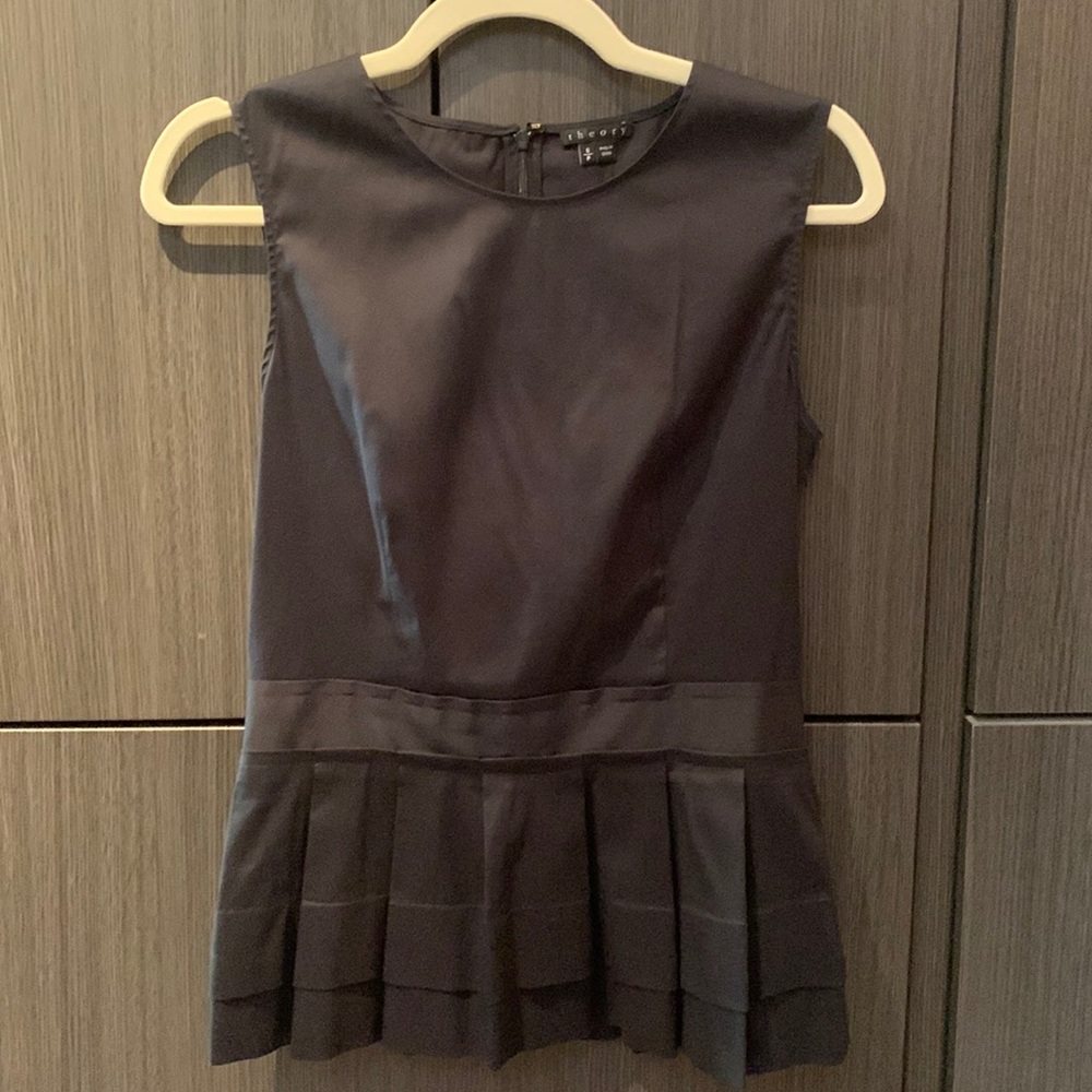 Theory black peplum top